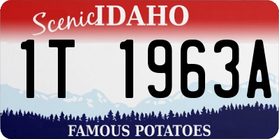 ID license plate 1T1963A