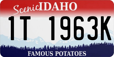 ID license plate 1T1963K