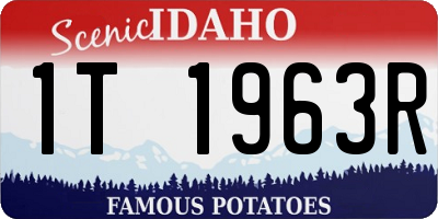 ID license plate 1T1963R