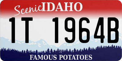 ID license plate 1T1964B