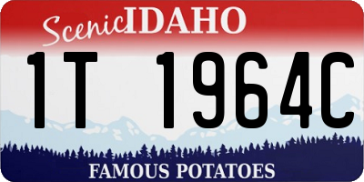ID license plate 1T1964C