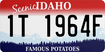 ID license plate 1T1964F