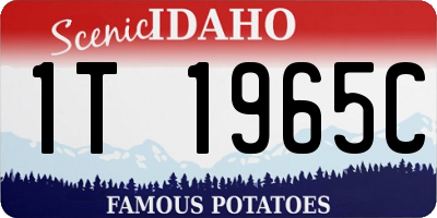 ID license plate 1T1965C