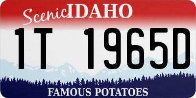 ID license plate 1T1965D