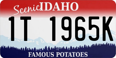 ID license plate 1T1965K
