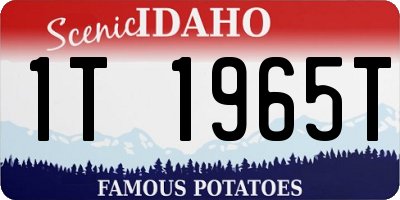 ID license plate 1T1965T