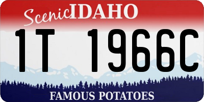 ID license plate 1T1966C