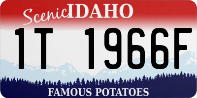 ID license plate 1T1966F