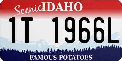 ID license plate 1T1966L
