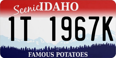 ID license plate 1T1967K
