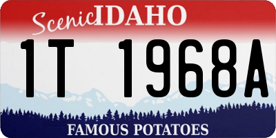 ID license plate 1T1968A
