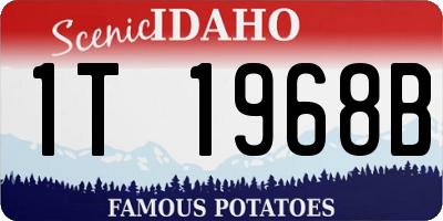 ID license plate 1T1968B