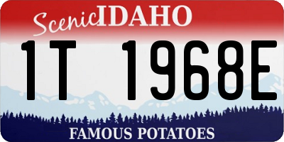ID license plate 1T1968E