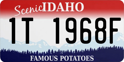 ID license plate 1T1968F