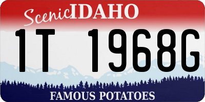 ID license plate 1T1968G