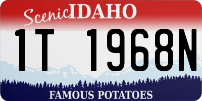 ID license plate 1T1968N