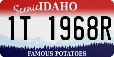 ID license plate 1T1968R