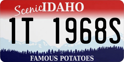 ID license plate 1T1968S