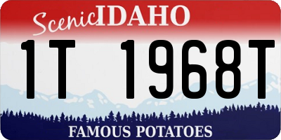 ID license plate 1T1968T