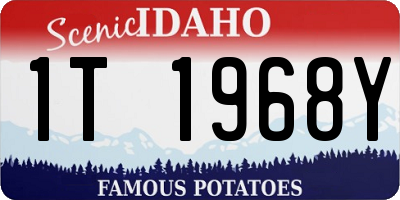 ID license plate 1T1968Y