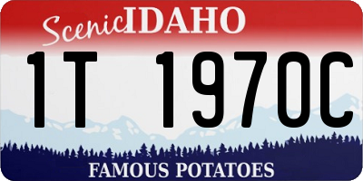 ID license plate 1T1970C