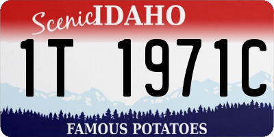 ID license plate 1T1971C