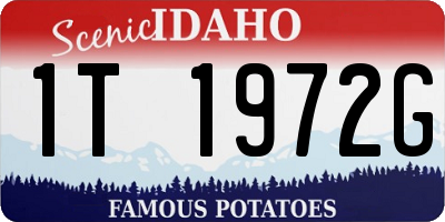 ID license plate 1T1972G