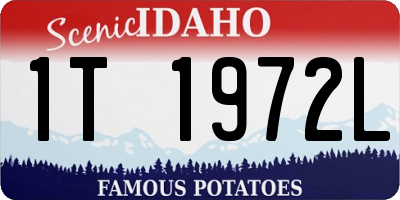 ID license plate 1T1972L