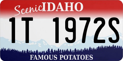 ID license plate 1T1972S