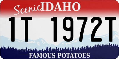 ID license plate 1T1972T