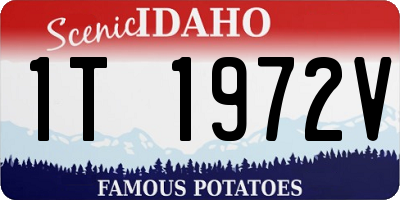 ID license plate 1T1972V