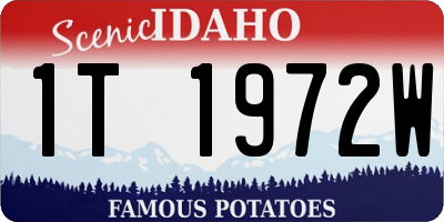 ID license plate 1T1972W