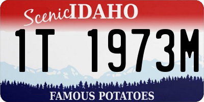 ID license plate 1T1973M