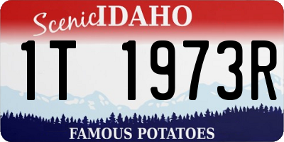 ID license plate 1T1973R