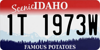 ID license plate 1T1973W