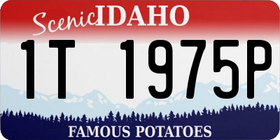 ID license plate 1T1975P