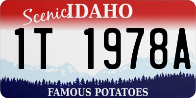 ID license plate 1T1978A