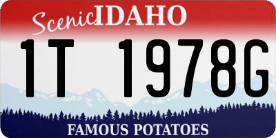 ID license plate 1T1978G