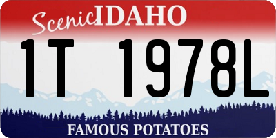 ID license plate 1T1978L