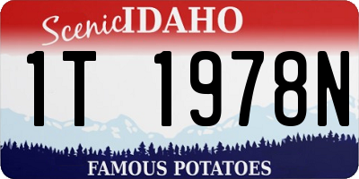 ID license plate 1T1978N