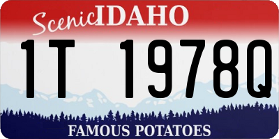 ID license plate 1T1978Q