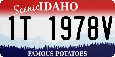 ID license plate 1T1978V