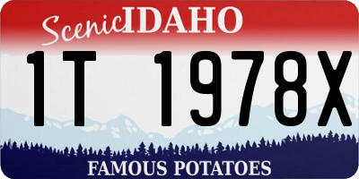 ID license plate 1T1978X