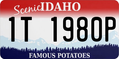 ID license plate 1T1980P