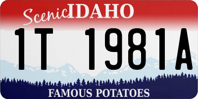 ID license plate 1T1981A
