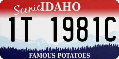 ID license plate 1T1981C