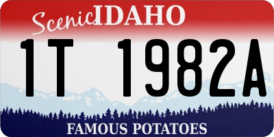 ID license plate 1T1982A
