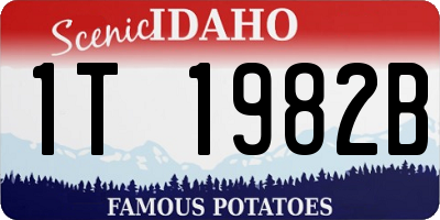 ID license plate 1T1982B
