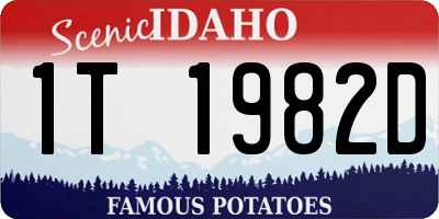 ID license plate 1T1982D