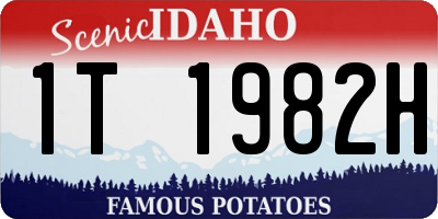 ID license plate 1T1982H